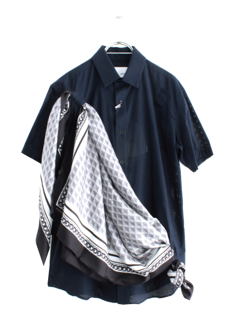ヨシオクボYoshokuboスカーフシャツ　半袖　サイズ2