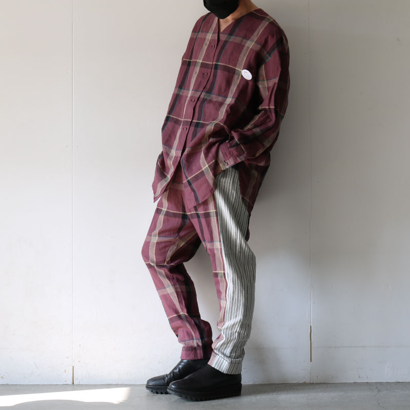 STOF(ストフ) / チェックパンツ（LINEN CHECK MIX PANTS[SF22SS-08